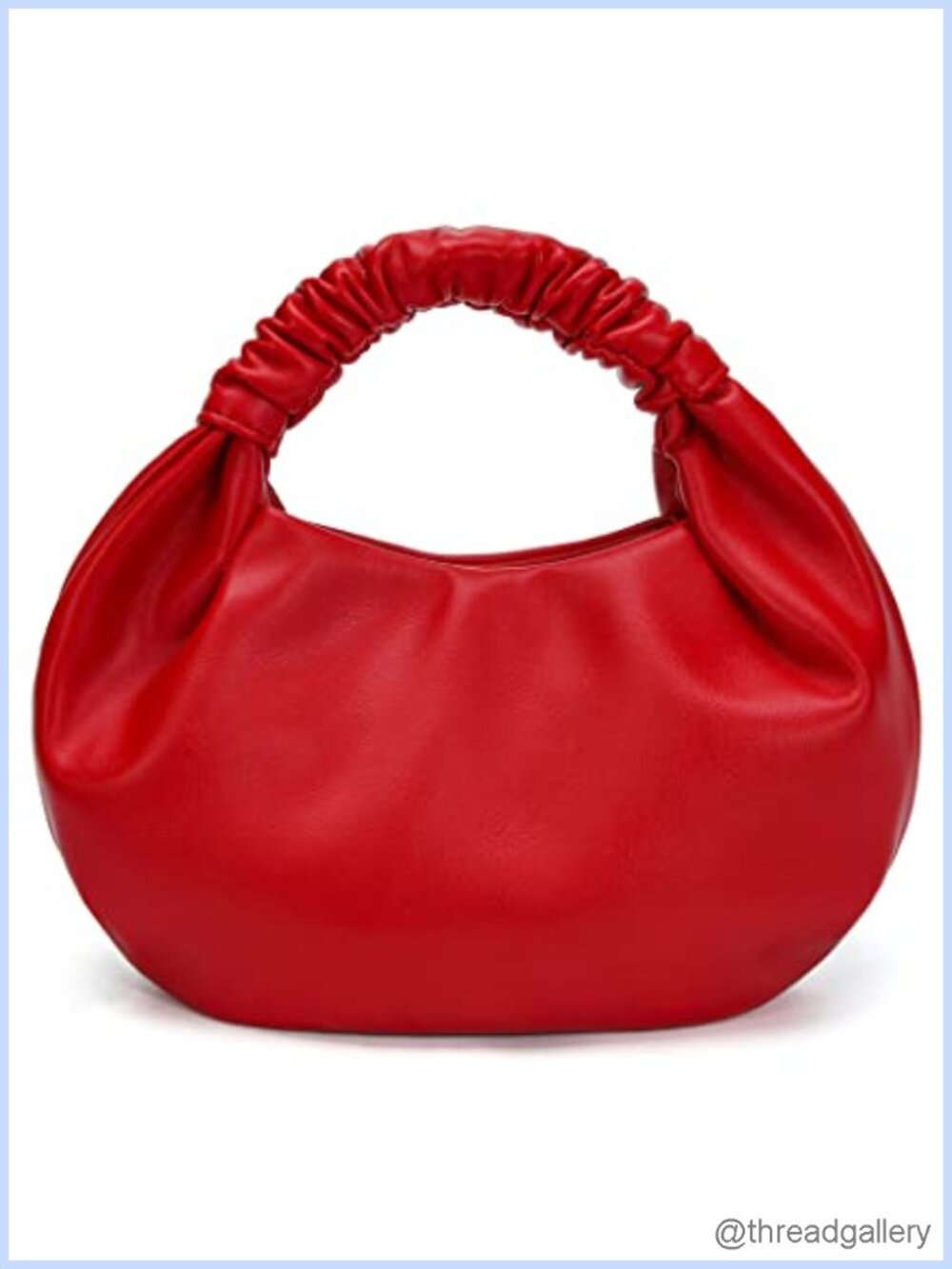 Faux Leather Ruched Top Handle Hobo Bag Small Purse for Women